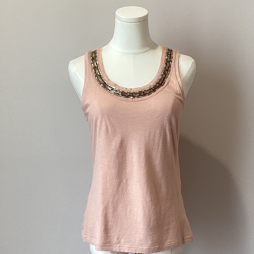 Ann Taylor Petite Tank with Beaded Neckline - Size SP